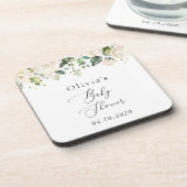 Dessous-de-verre Fleurs blanches, Fleurs de crème, Boho, Baby showe (Côté gauche)