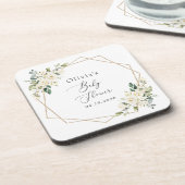 Dessous-de-verre Fleurs blanches, Fleurs de crème, Boho, Baby showe (Côté gauche)