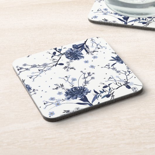 Dessous-de-verre Fleurs bleues (Côté gauche)