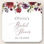 Dessous-de-verre Fleurs Bourgognes, Fleurs Roses, Fête des mariées  (Devant)