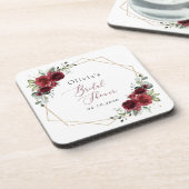 Dessous-de-verre Fleurs Bourgognes, Fleurs Rouges, Fête des mariées (Côté gauche)