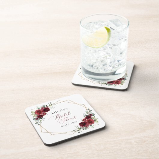 Dessous-de-verre Fleurs Bourgognes, Fleurs Rouges, Fête des mariées (Côté Droit)