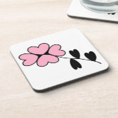 DESSOUS-DE-VERRE FLEURS CARDIAQUES ROSES (Côté gauche)