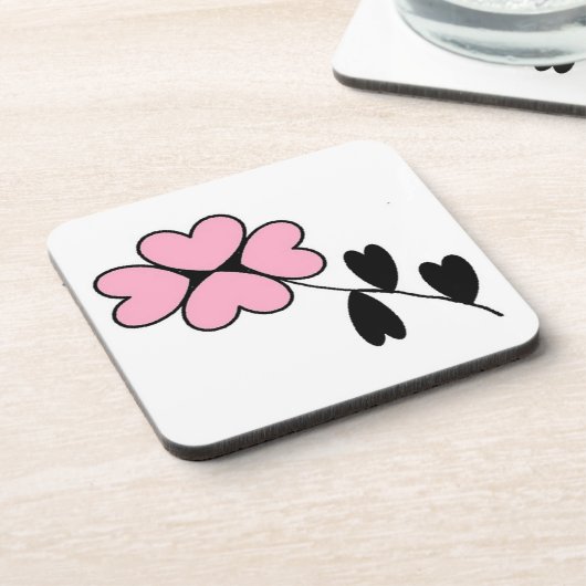 DESSOUS-DE-VERRE FLEURS CARDIAQUES ROSES (Côté gauche)