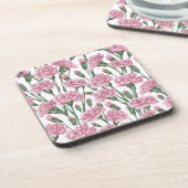 Dessous-de-verre Fleurs carnations roses (Côté gauche)