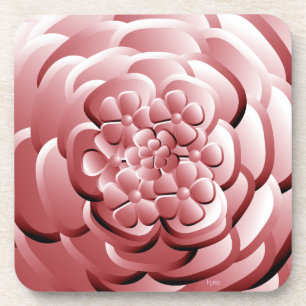 Dessous-de-verre Fleurs Chrome - Caoutchouc de boisson en caoutchou