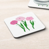 Dessous-de-verre Fleurs Chrysanthème rose (Côté gauche)