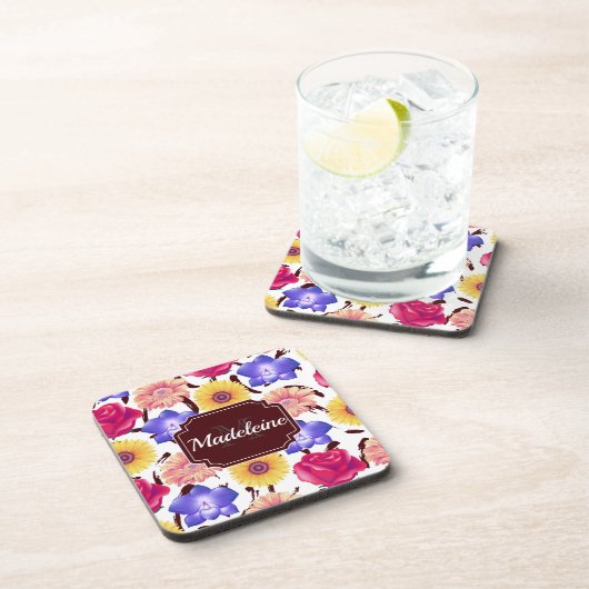 Dessous-de-verre Fleurs colorées (Côté Droit)