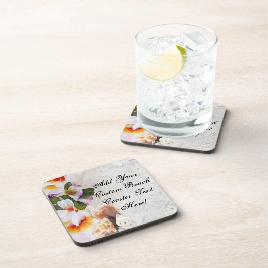 Dessous-de-verre Fleurs/Coques de plage tropicales (Côté Droit)