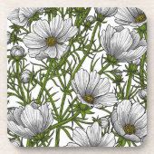 Dessous-de-verre Fleurs cosmos blanches (Devant)