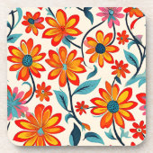 Dessous-de-verre Fleurs d'art populaire Whimsical (Devant)