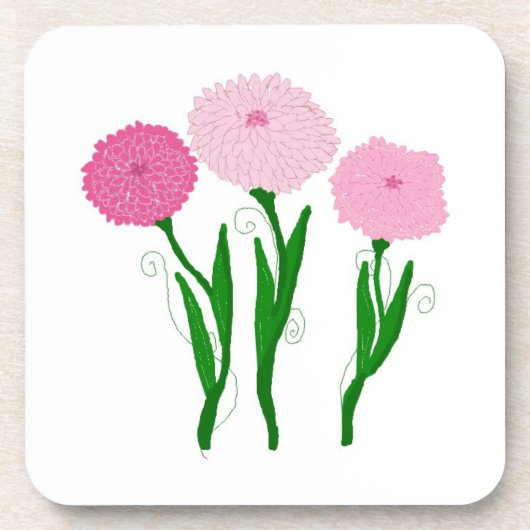 Dessous-de-verre Fleurs de chrysanthème rose (Devant)