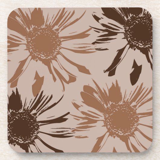 Dessous-de-verre Fleurs de Gerbera Brown Terre (Devant)