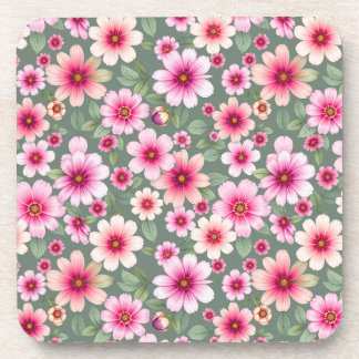 Dessous-de-verre Fleurs de jardin rose sansé vintage