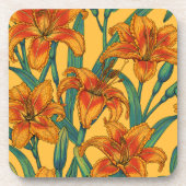 Dessous-de-verre Fleurs de jour tawny, bleu et jaune (Devant)