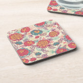 Dessous-de-verre Fleurs de pivoine et motif feuille (Côté gauche)