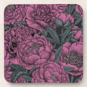 Dessous-de-verre Fleurs de pivoines violettes (Devant)