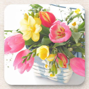 Dessous-de-verre Fleurs de printemps dans le panier