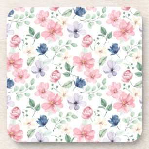 Dessous-de-verre Fleurs de printemps et Motif Feuille