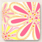 Dessous-de-verre Fleurs de printemps jaune et rose (Devant)