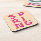 Dessous-de-verre Fleurs de printemps rose (Côté gauche)