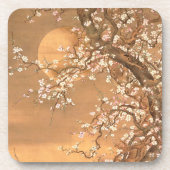 Dessous-de-verre Fleurs de prune rose et blanche au clair de lune,  (Devant)