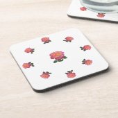 Dessous-de-verre Fleurs de rose rose (Côté gauche)
