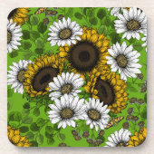 Dessous-de-verre Fleurs de soleil et marguerites, jardin d'été (Devant)