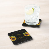 Dessous-de-verre Fleurs de soleil modernes rustiques simple mariage (Côté Droit)