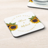 Dessous-de-verre Fleurs de soleil modernes rustiques simple mariage (Côté gauche)