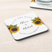 Dessous-de-verre Fleurs de soleil modernes rustiques simple mariage (Côté gauche)