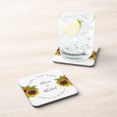 Dessous-de-verre Fleurs de soleil modernes rustiques simple mariage (Côté Droit)