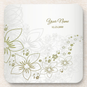 Dessous-de-verre Fleurs de verdure florales vintage élégantes pour