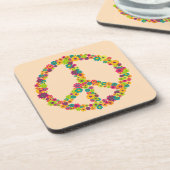 Dessous-de-verre Fleurs des signes de paix hippie (Côté gauche)