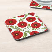 Dessous-de-verre Fleurs d'été joyeuses floraison de pavot (Côté gauche)