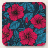 Dessous-de-verre Fleurs d'hibiscus rouges (Devant)