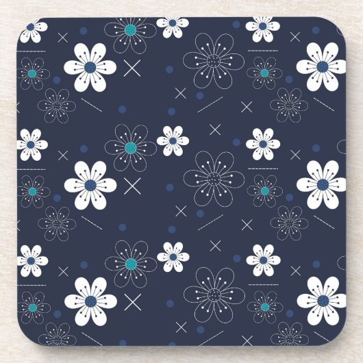 dessous de verre fleurs d'hiver de minuit (Devant)
