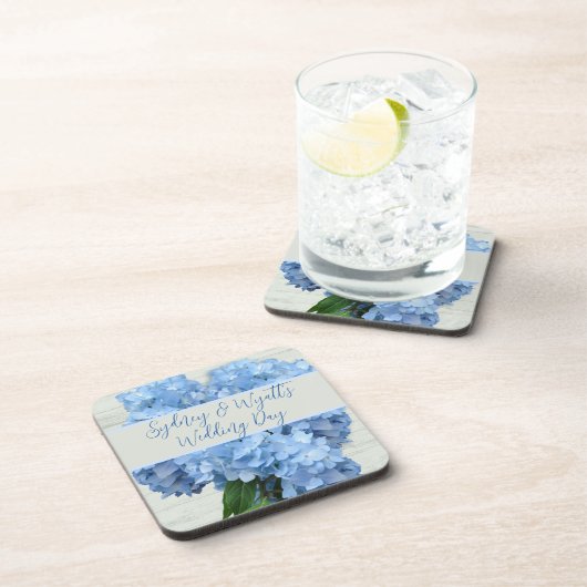 Dessous-de-verre Fleurs d'hydrangée bleu clair (Côté Droit)