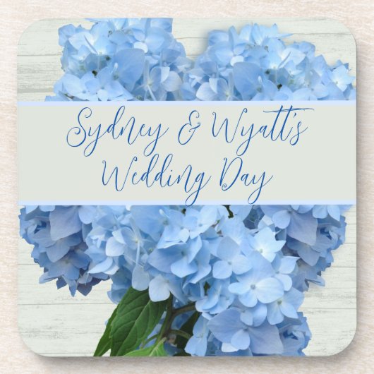 Dessous-de-verre Fleurs d'hydrangée bleu clair (Devant)