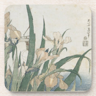 Dessous-de-verre Fleurs d'iris et sauterelle, c.1830-31