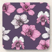 Dessous-de-verre Fleurs d'orchidées roses (Devant)