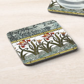 Dessous-de-verre Fleurs en verre tendu avec bordure en tan (Côté gauche)