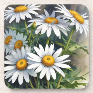Dessous-de-verre Fleurs et marguerites Elégante aquarelle