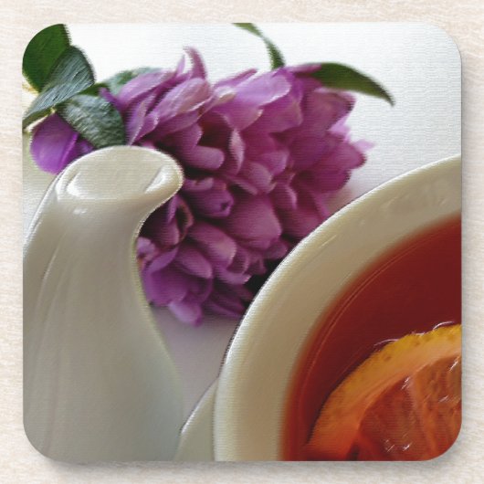 Dessous-de-verre fleurs et thé (Devant)