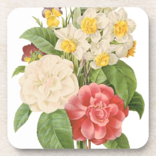 Dessous-de-verre Fleurs Florales Vintage Camélia Jonquilles par Red
