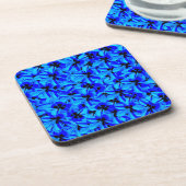 Dessous-de-verre Fleurs Frangipani Deux Tons Bleus, (Côté gauche)