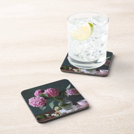 Dessous-de-verre Fleurs | Hydrangées dans Vase (Côté Droit)