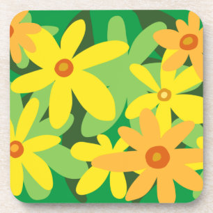 Dessous-de-verre Fleurs jaunes et oranges