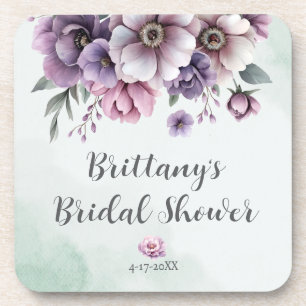 Dessous-de-verre Fleurs Lavande et Vertes pour Réception de Mariage