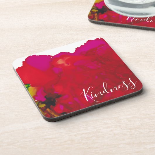 Dessous de verre "Fleurs Magenta" (Côté gauche)